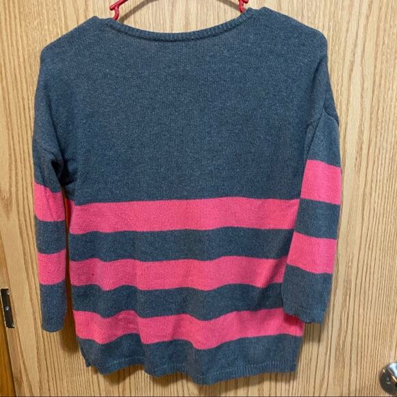 GAP Pink & Gray Cotton Nylon Cashmere Blend Striped Sweater Women's Size XS - Picture 6 of 6